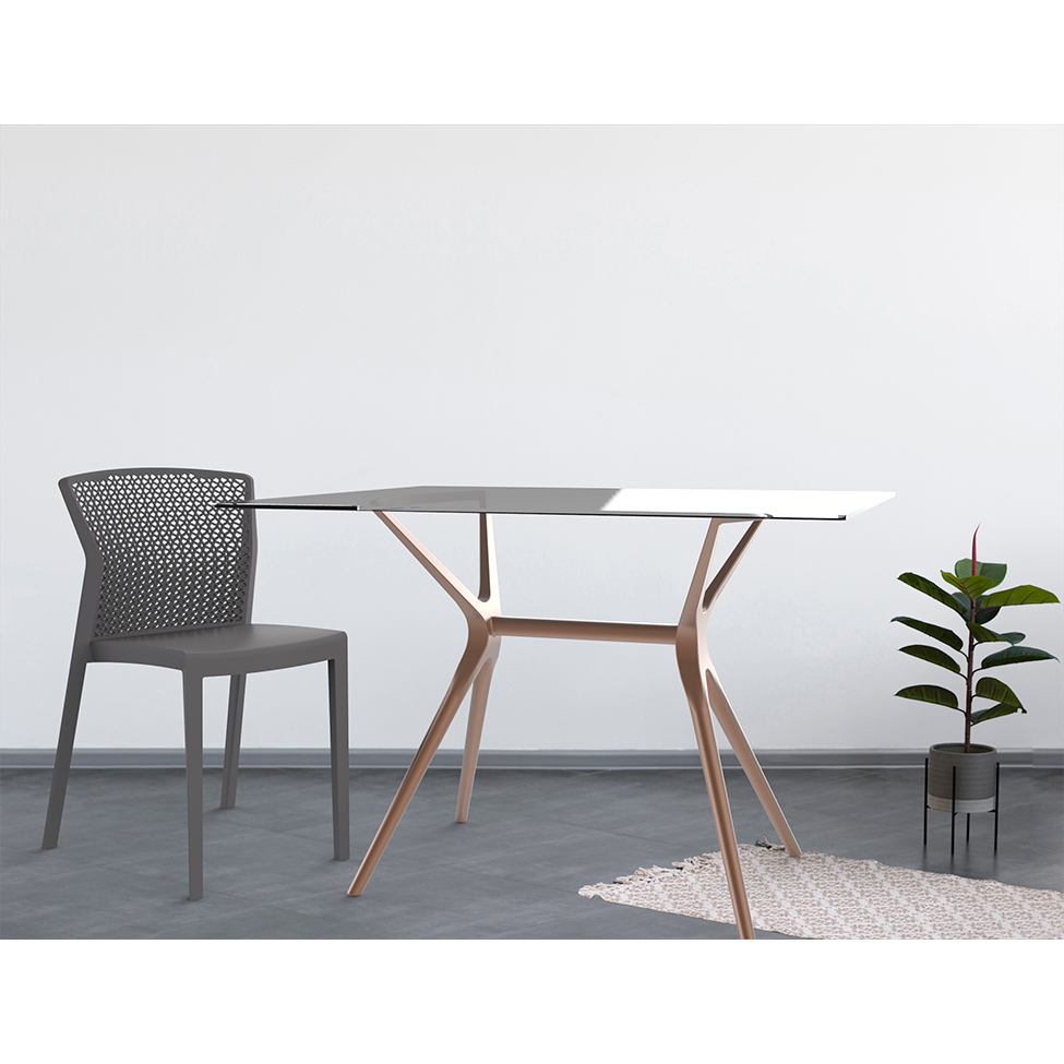 Base para Mesa de Cozinha Retangular Baletto Rosé (56x96 cm)