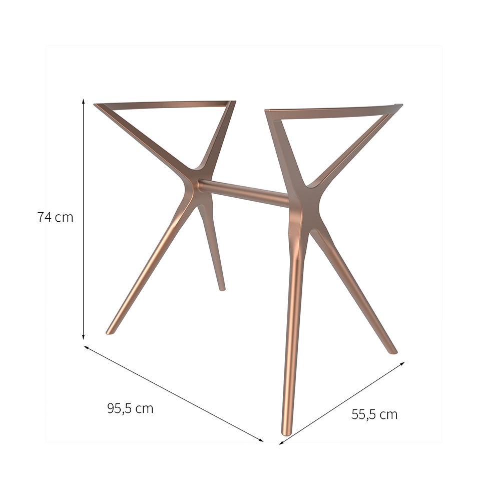 Base para Mesa de Cozinha Retangular Baletto Rosé (56x96 cm)