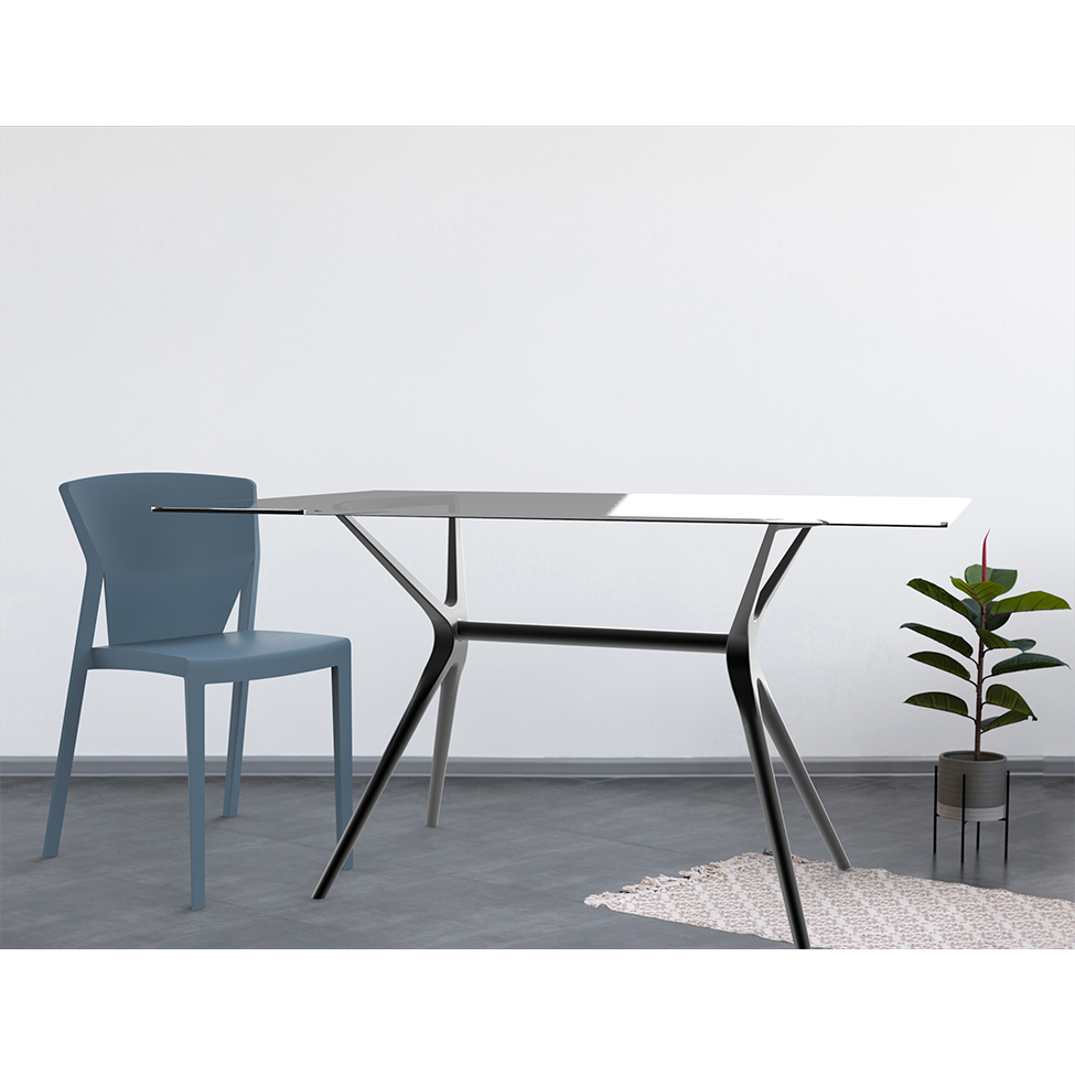 Base para Mesa de Cozinha Retangular Baletto Titânio (56x126 cm)