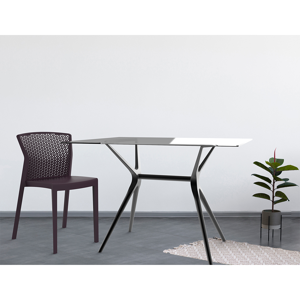 Base para Mesa de Cozinha Retangular Baletto Titânio (56x96 cm)