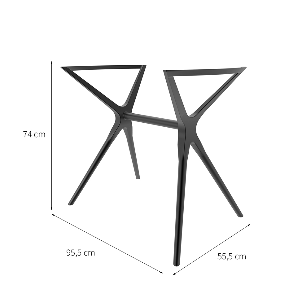 Base para Mesa de Cozinha Retangular Baletto Titânio (56x96 cm)