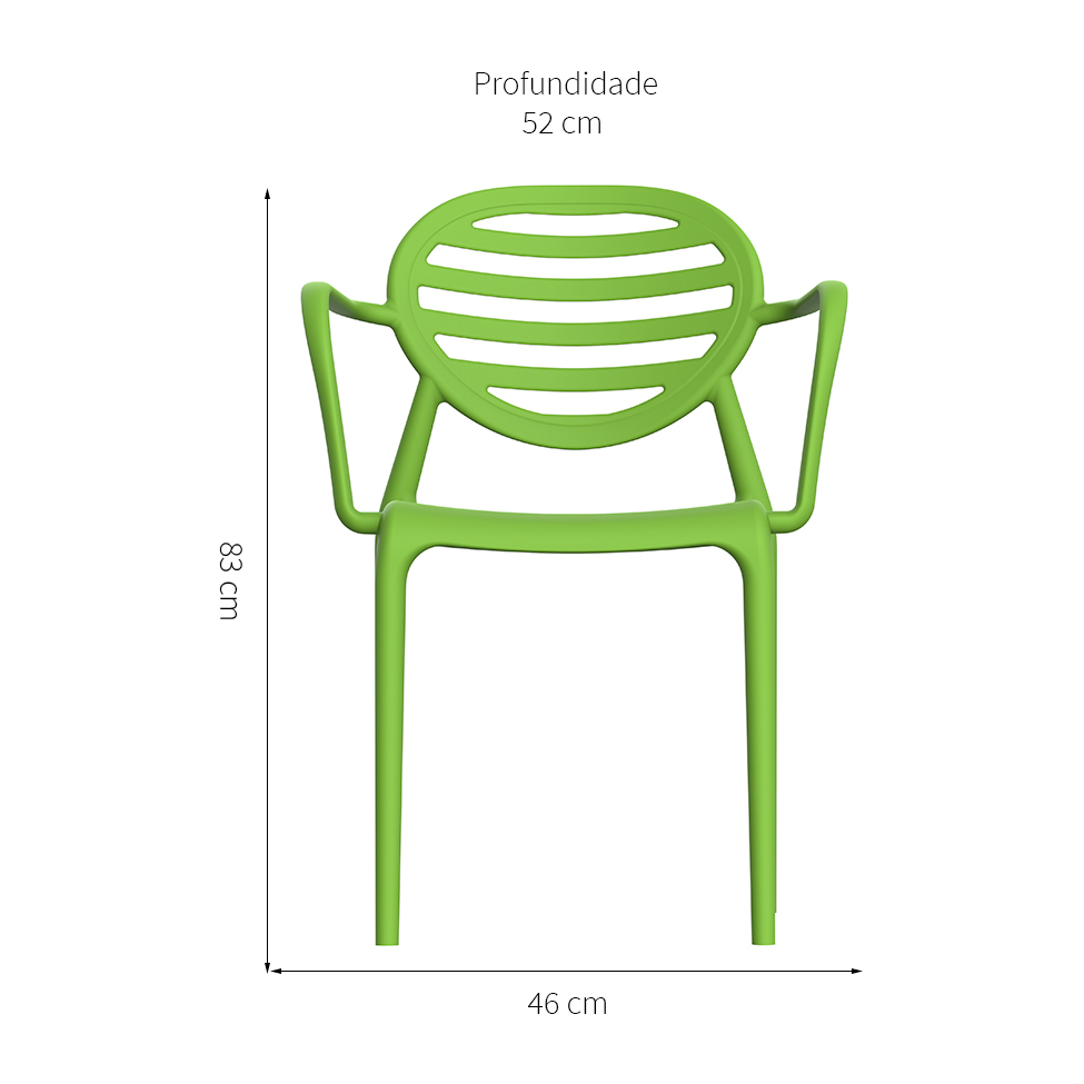 Cadeira Stripe com Braço Greenery