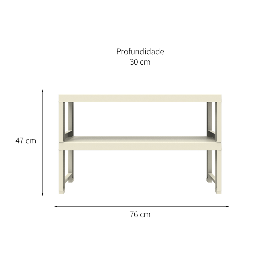 Estante Quadra com 2 Prateleiras Fendi