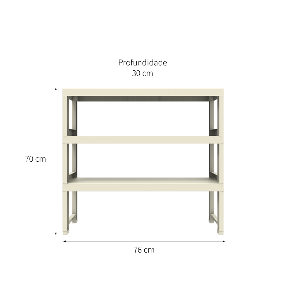 Estante Quadra com 3 Prateleiras Fendi