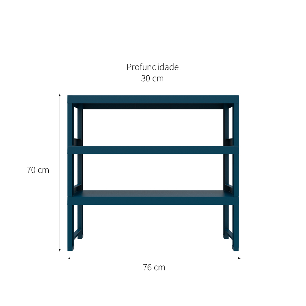 Estante Quadra com 3 Prateleiras Navy