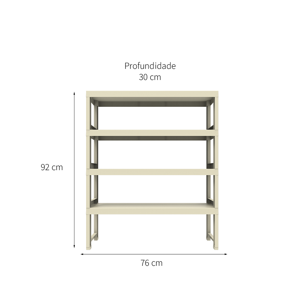 Estante Quadra com 4 Prateleiras Fendi