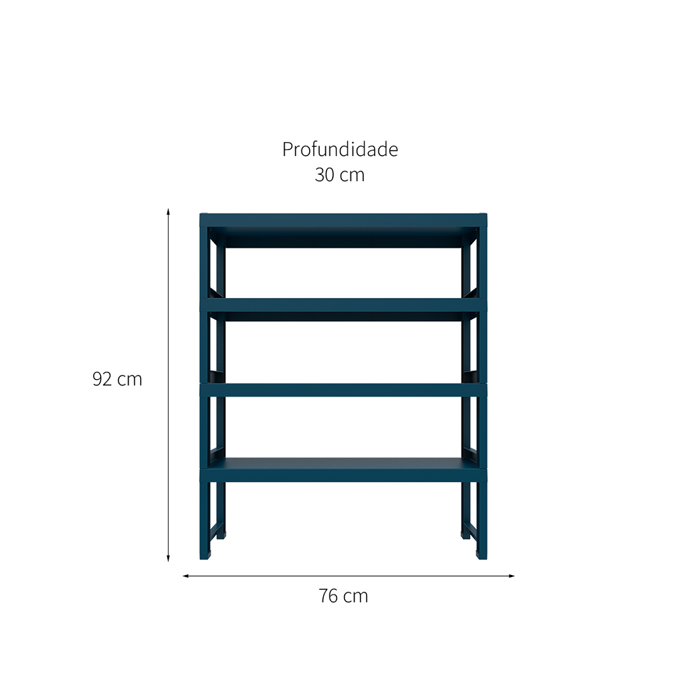 Estante Quadra com 4 Prateleiras Navy