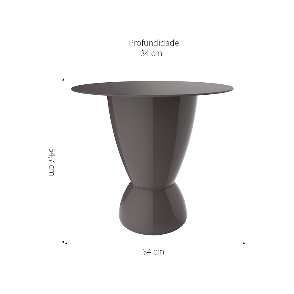 Mesa Lateral Redonda Argo II Cinza Mushroom