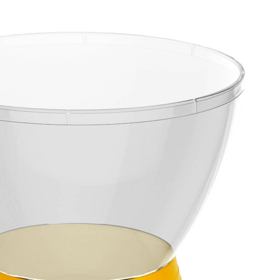 Banco Sili Policarbonato Cristal e Amarelo