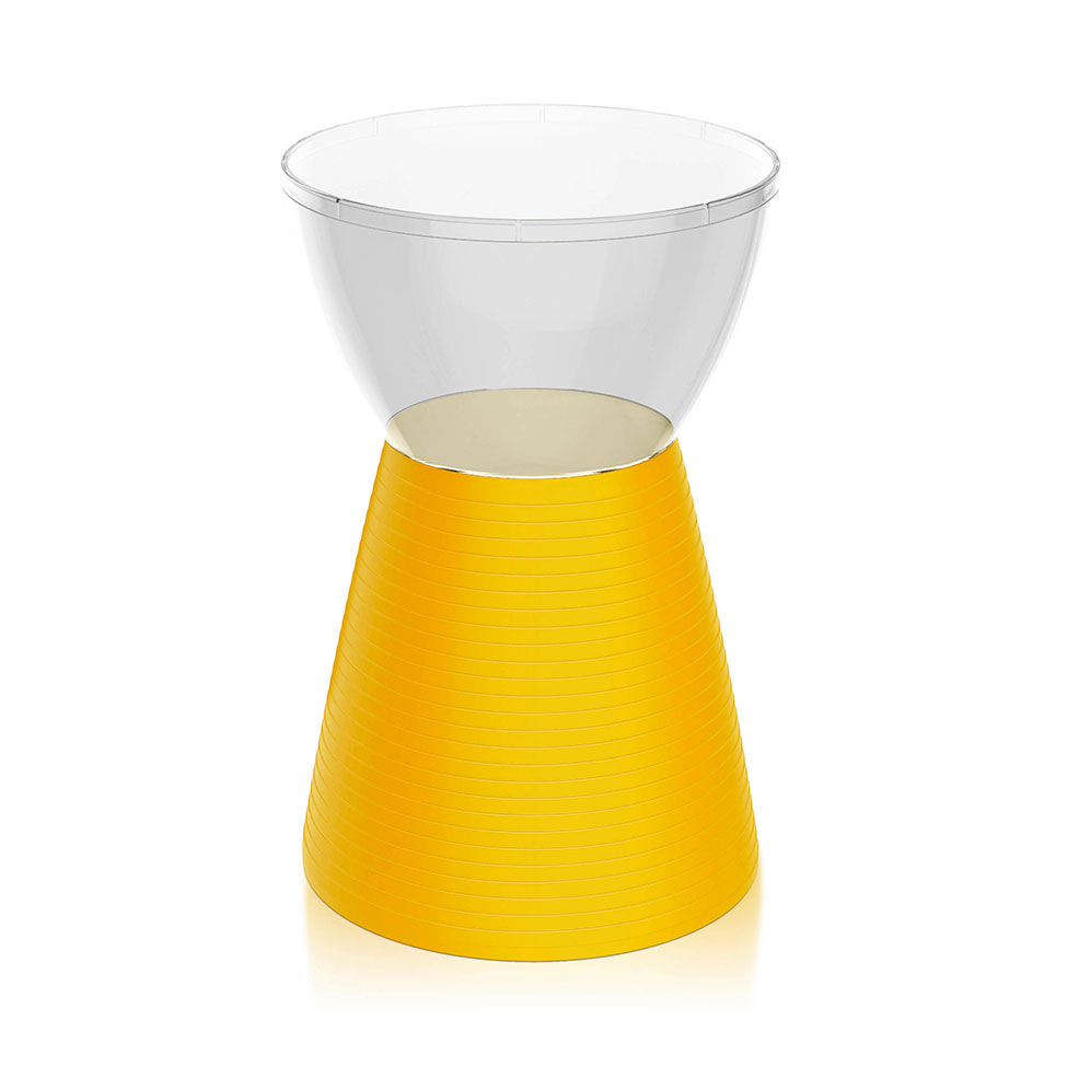 Banco Sili Policarbonato Cristal e Amarelo