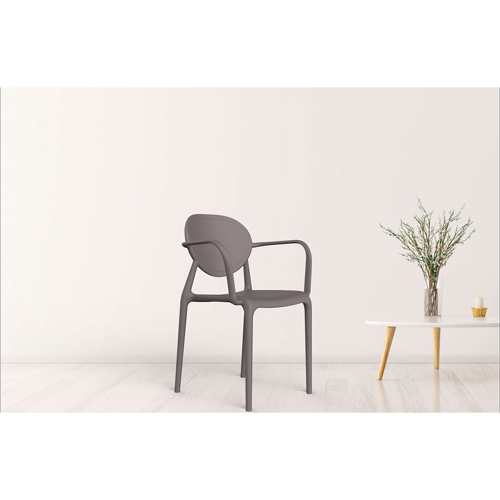 Cadeira Slick com Braço Cinza