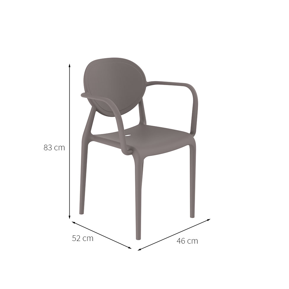 Cadeira Slick com Braço Cinza