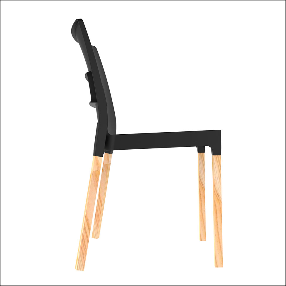 Cadeira Vezo Wood Preta