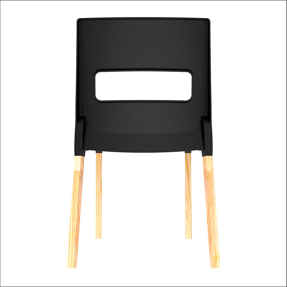 Cadeira Vezo Wood Preta