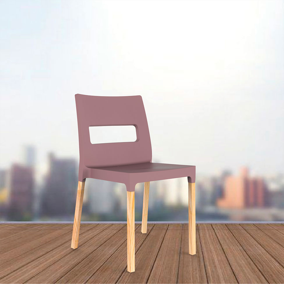 Cadeira Vezo Wood Rosa