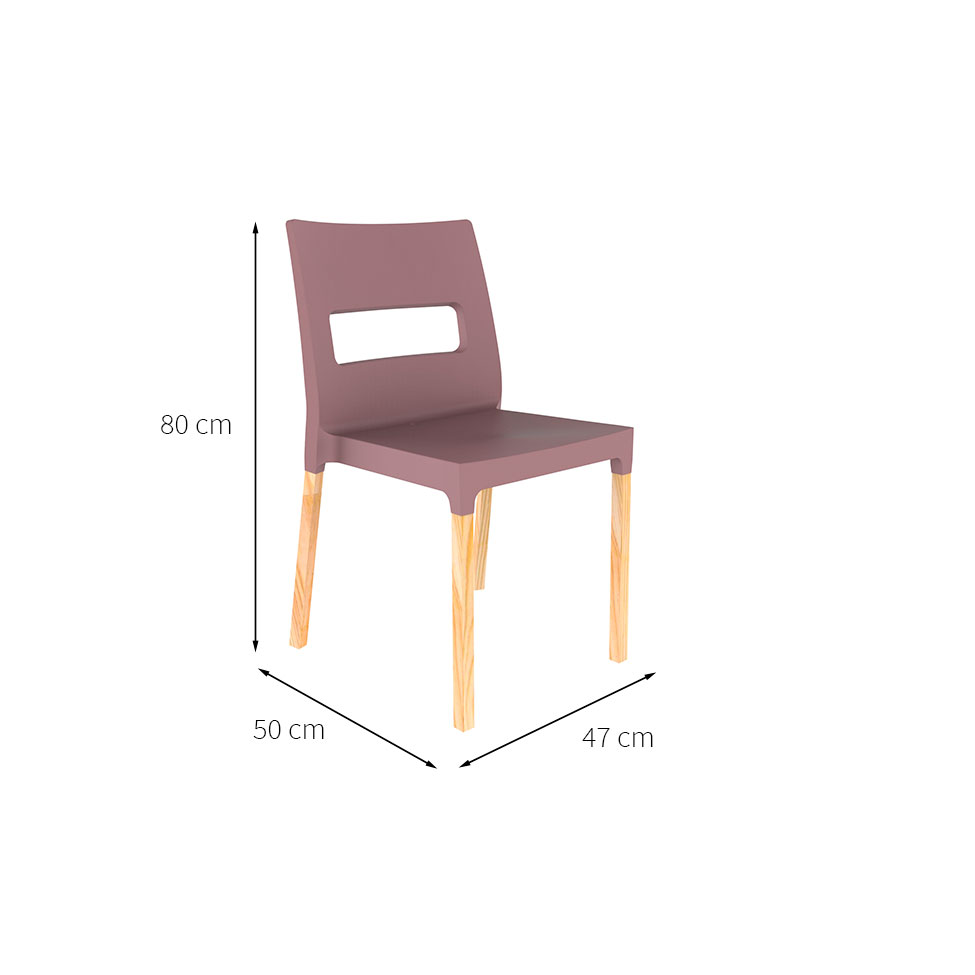 Cadeira Vezo Wood Rosa