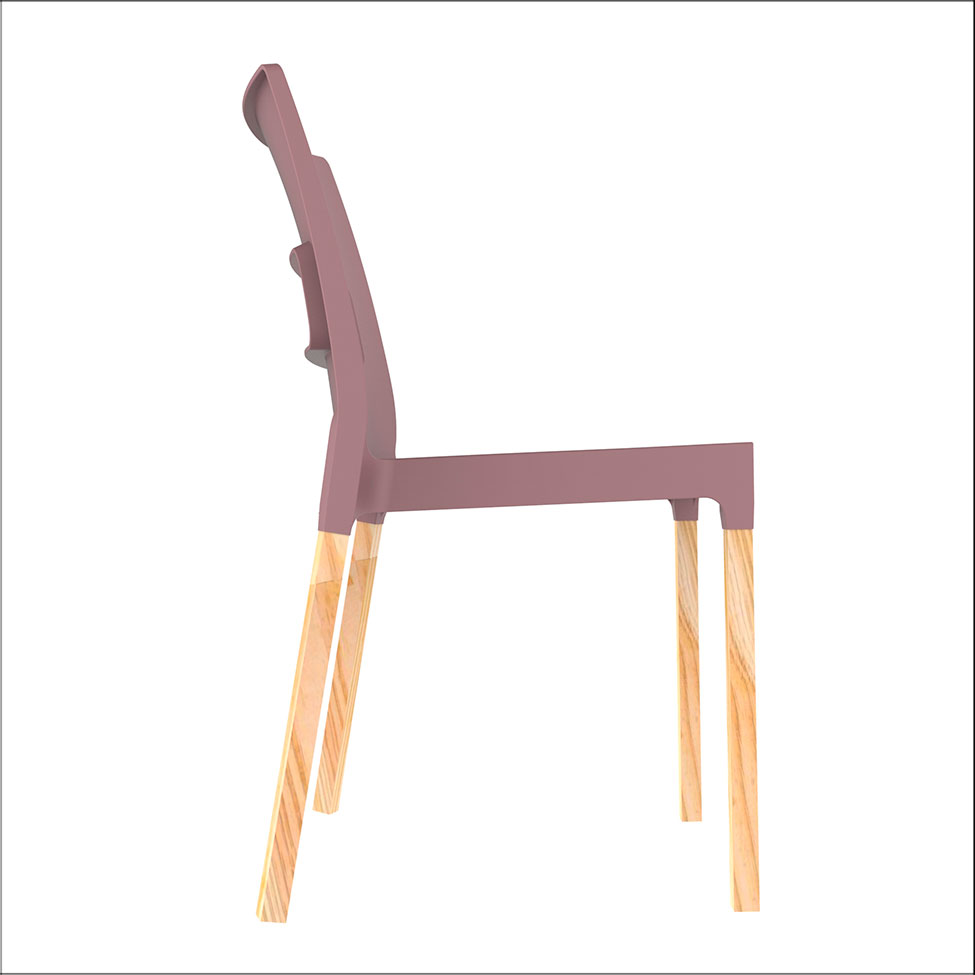 Cadeira Vezo Wood Rosa