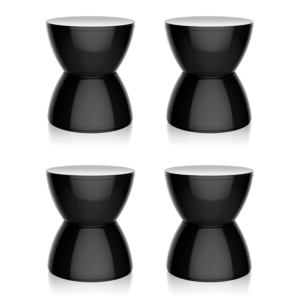 Conjunto com 4 Bancos Hydro Preto