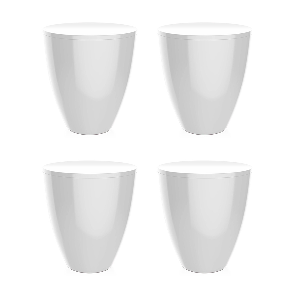 Conjunto com 4 Bancos Moly  Branco