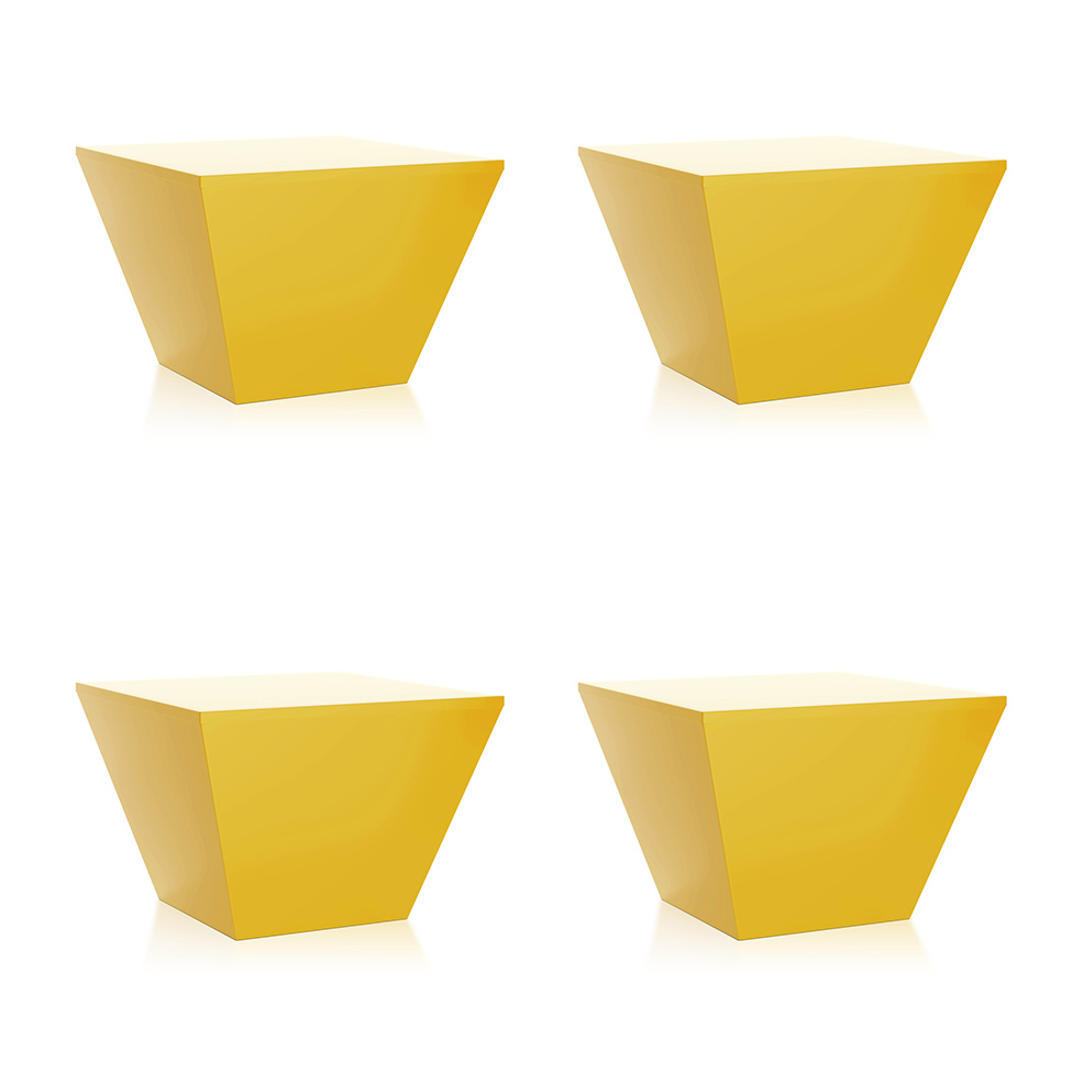 Conjunto com 4 Bancos Neo Amarelo