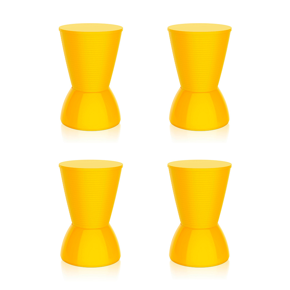 Conjunto com 4 Bancos Nick Amarelo