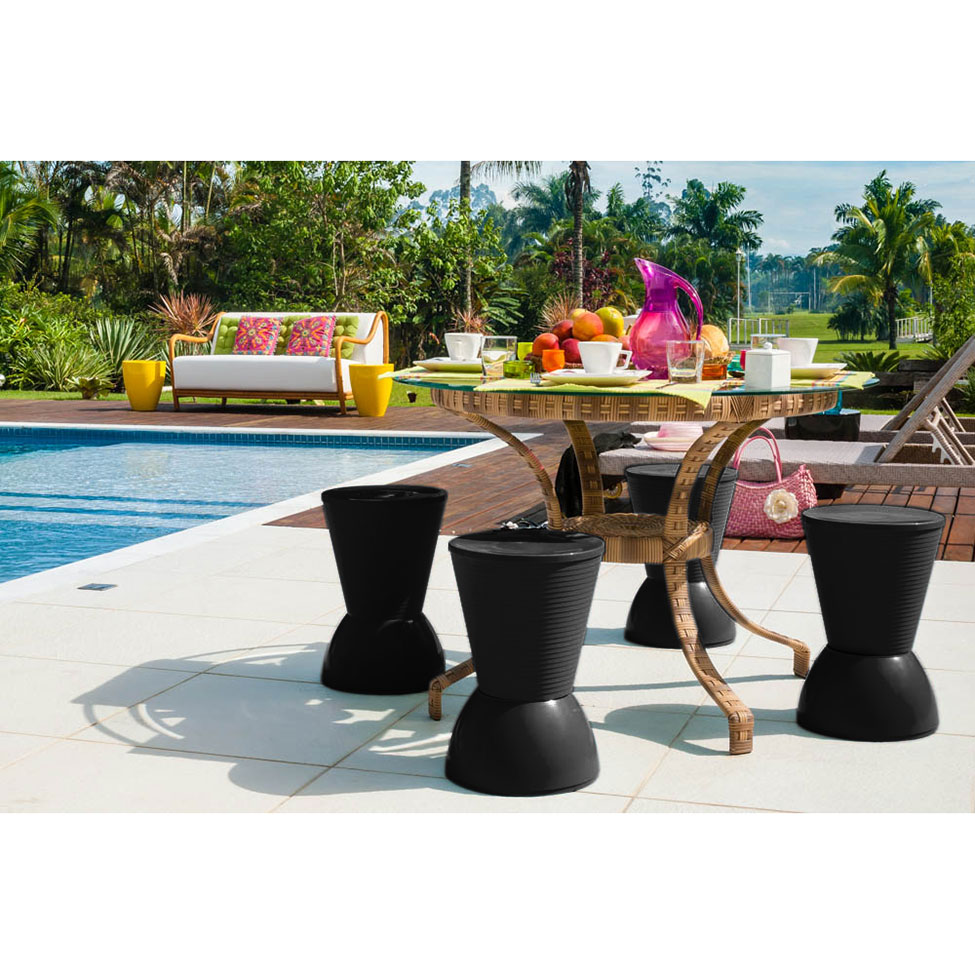 Conjunto com 4 Bancos Nick Preto