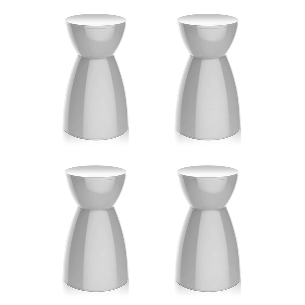 Conjunto com 4 Bancos Rad Branco