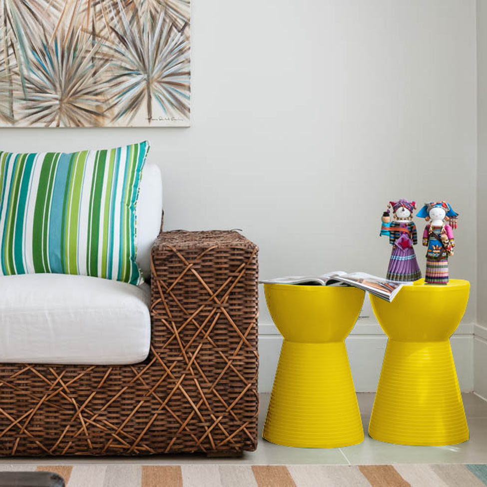 Conjunto com 4 Bancos Sili Amarelo