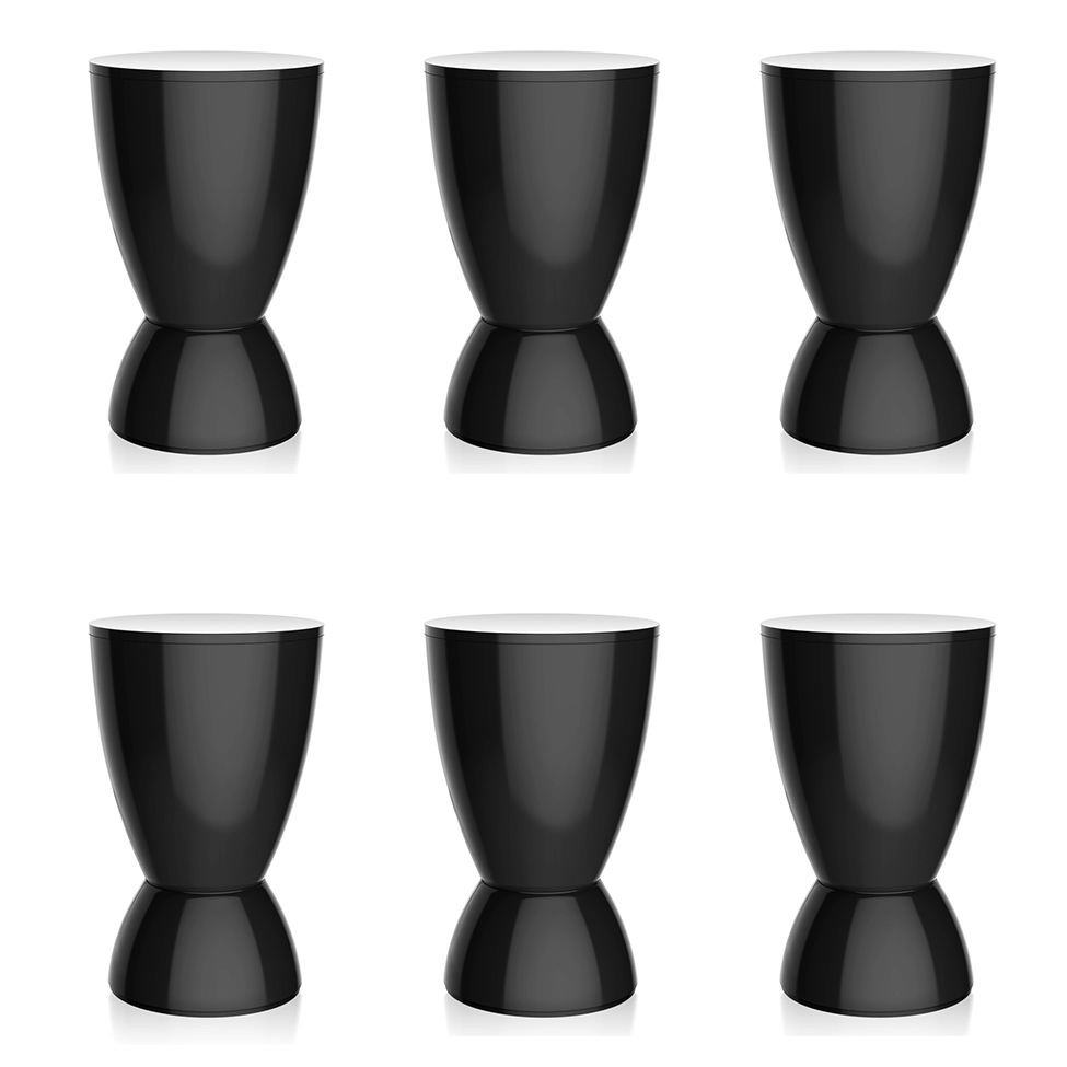 Conjunto com 6 Bancos Argo Preto