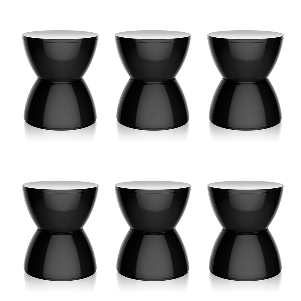 Conjunto com 6 Bancos Hydro Preto
