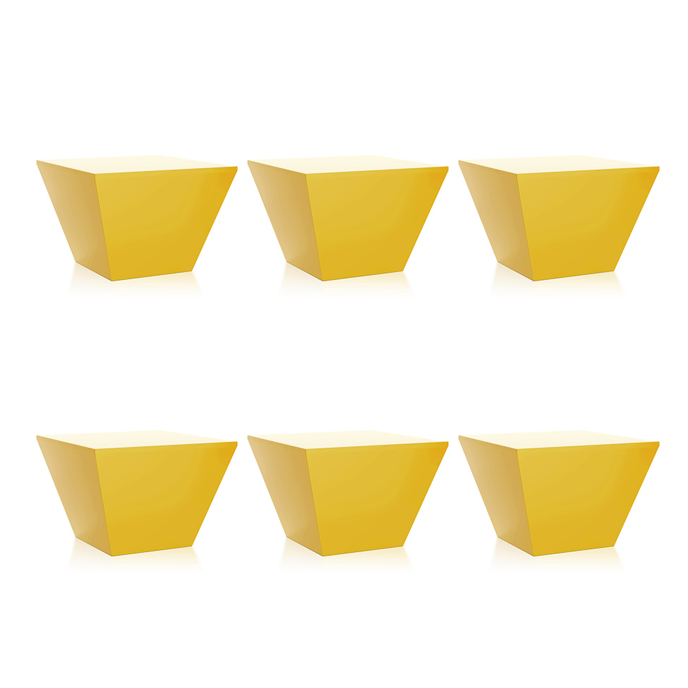 Conjunto com 6 Bancos Neo Amarelo