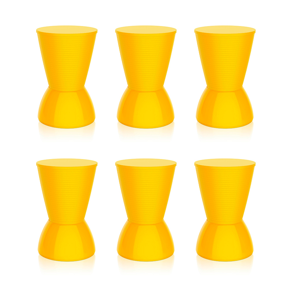 Conjunto com 6 Bancos Nick Amarelo