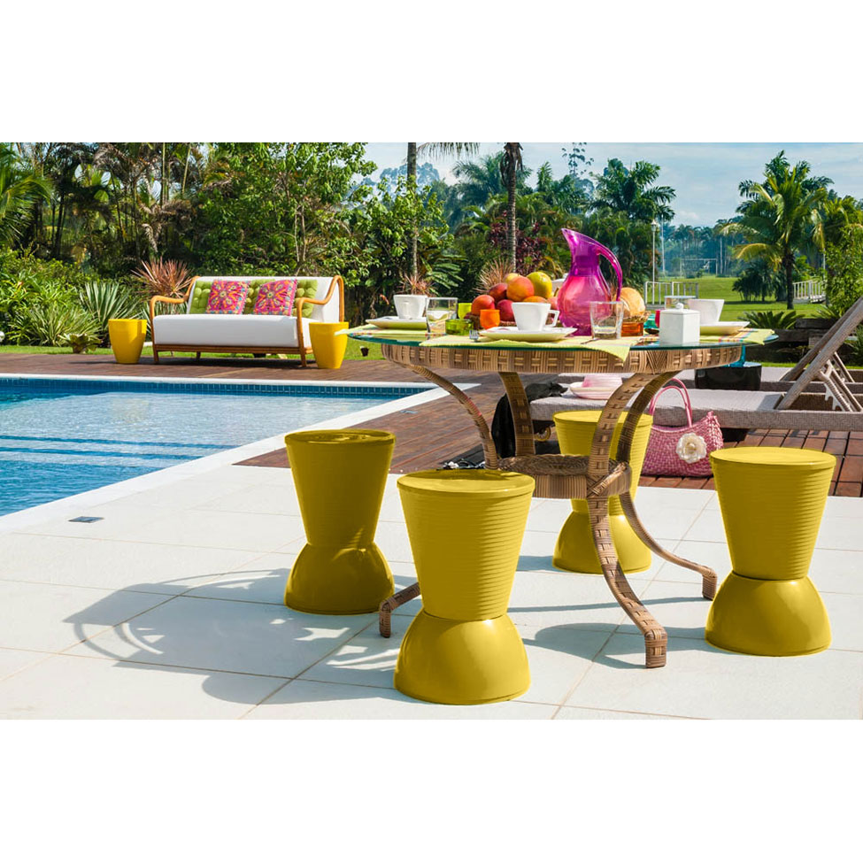 Conjunto com 6 Bancos Nick Amarelo