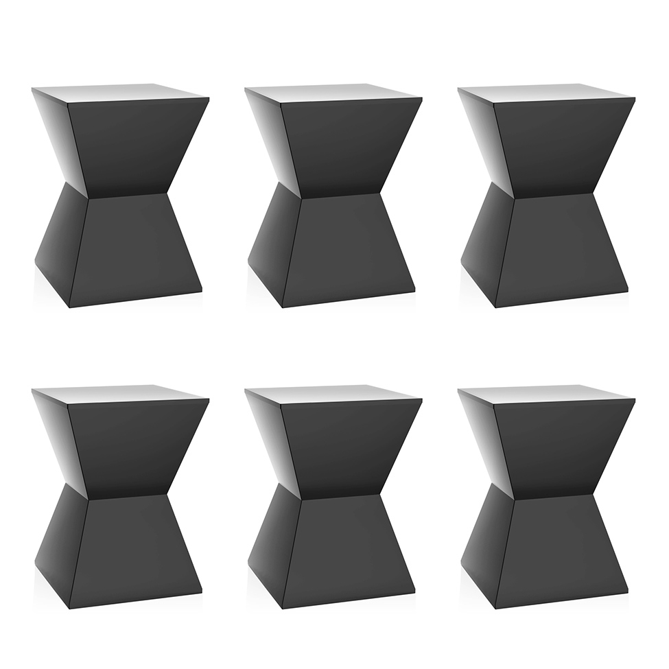 Conjunto com 6 Bancos Nitro Preto