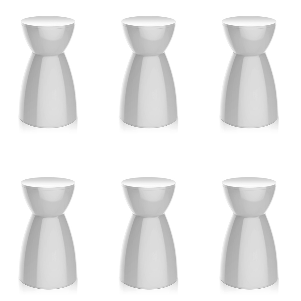 Conjunto com 6 Bancos Rad Branco