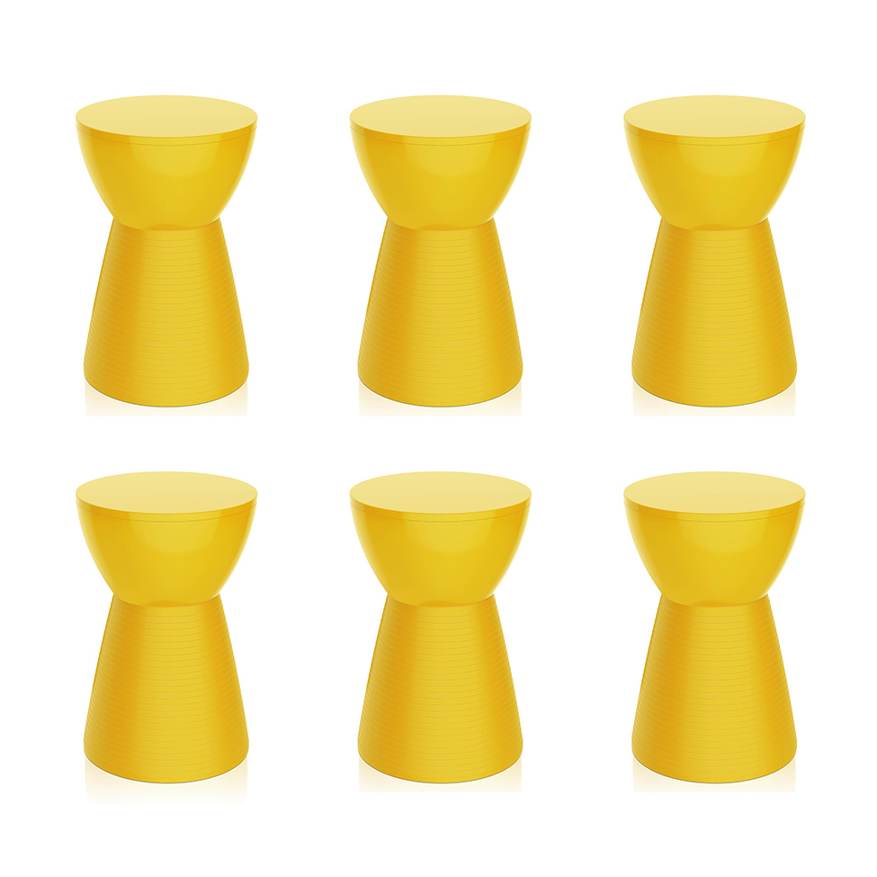 Conjunto com 6 Bancos Sili Amarelo