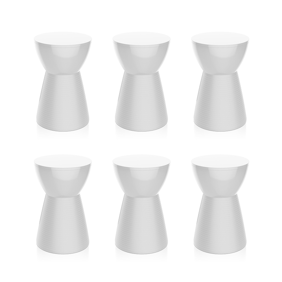 Conjunto com 6 Bancos Sili Branco