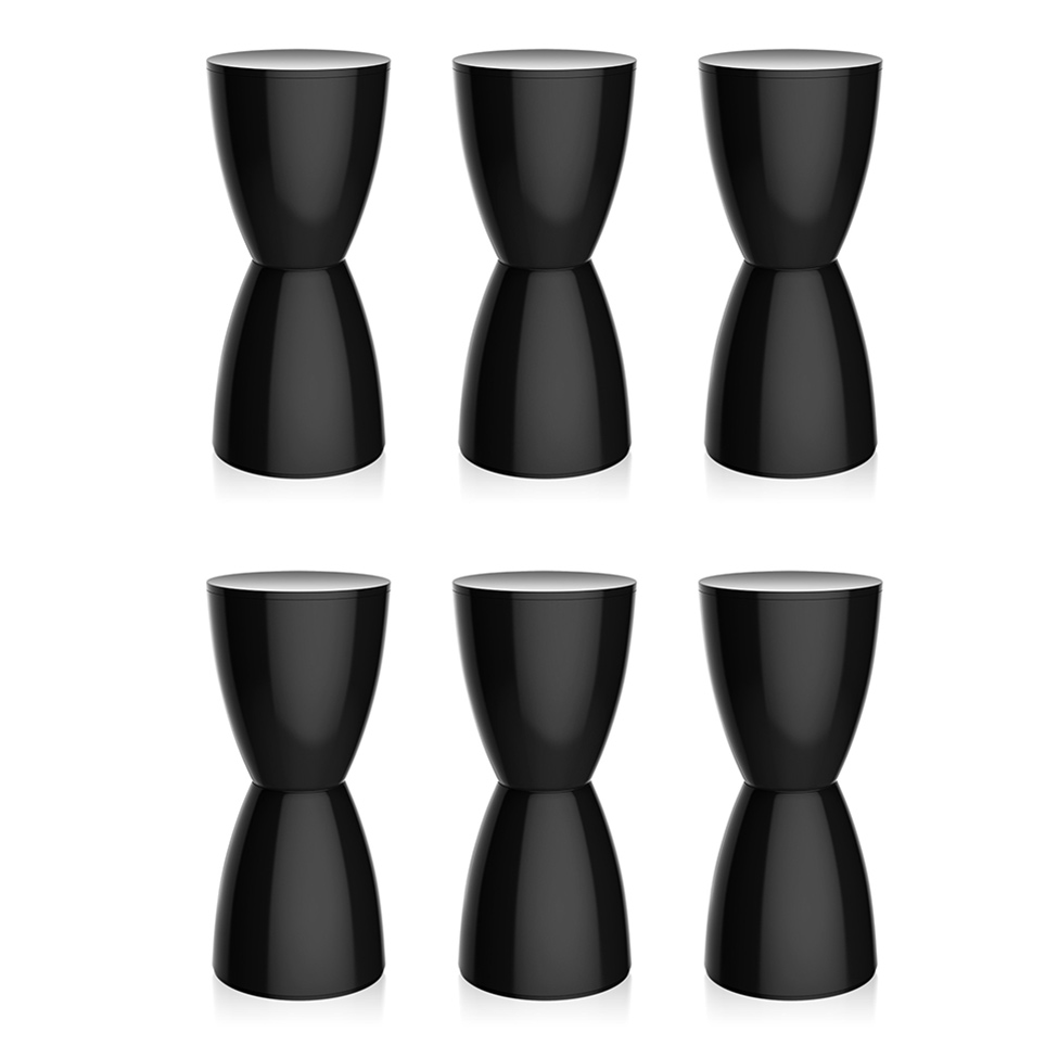 Conjunto com 6 Banquetas Bery II Preto
