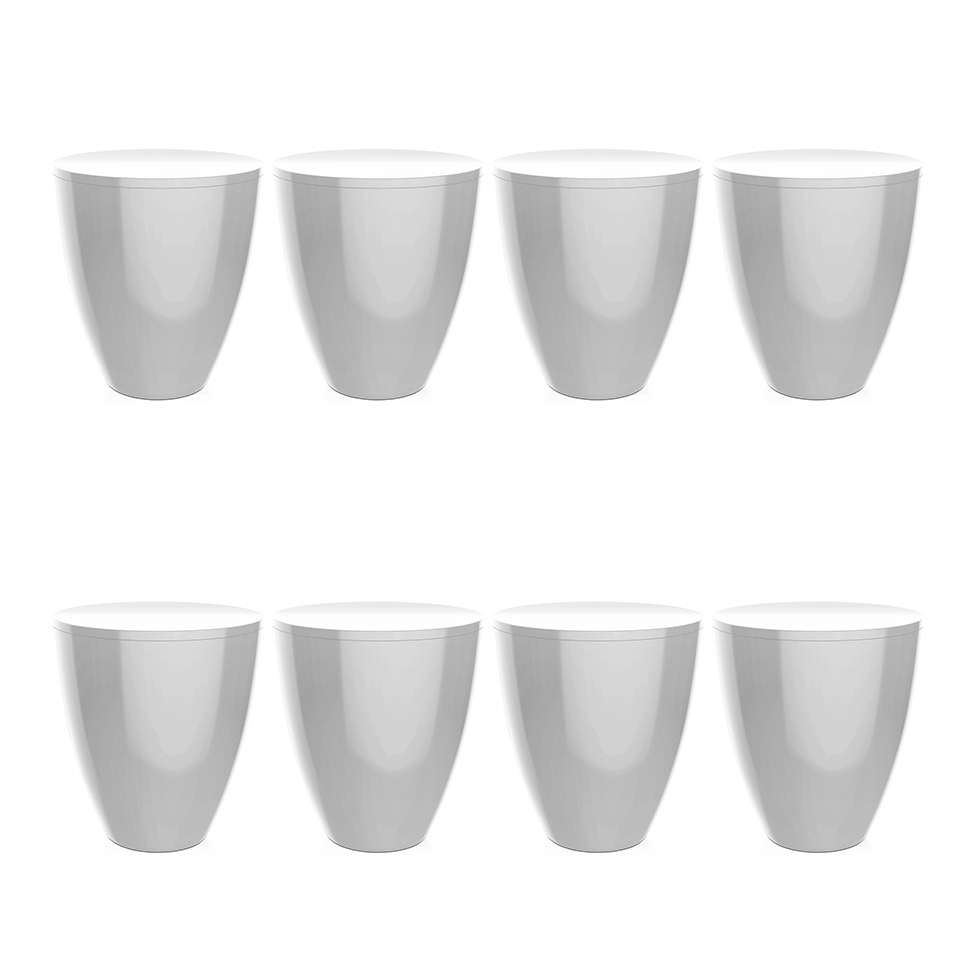 Conjunto com 8 Bancos Moly  Branco