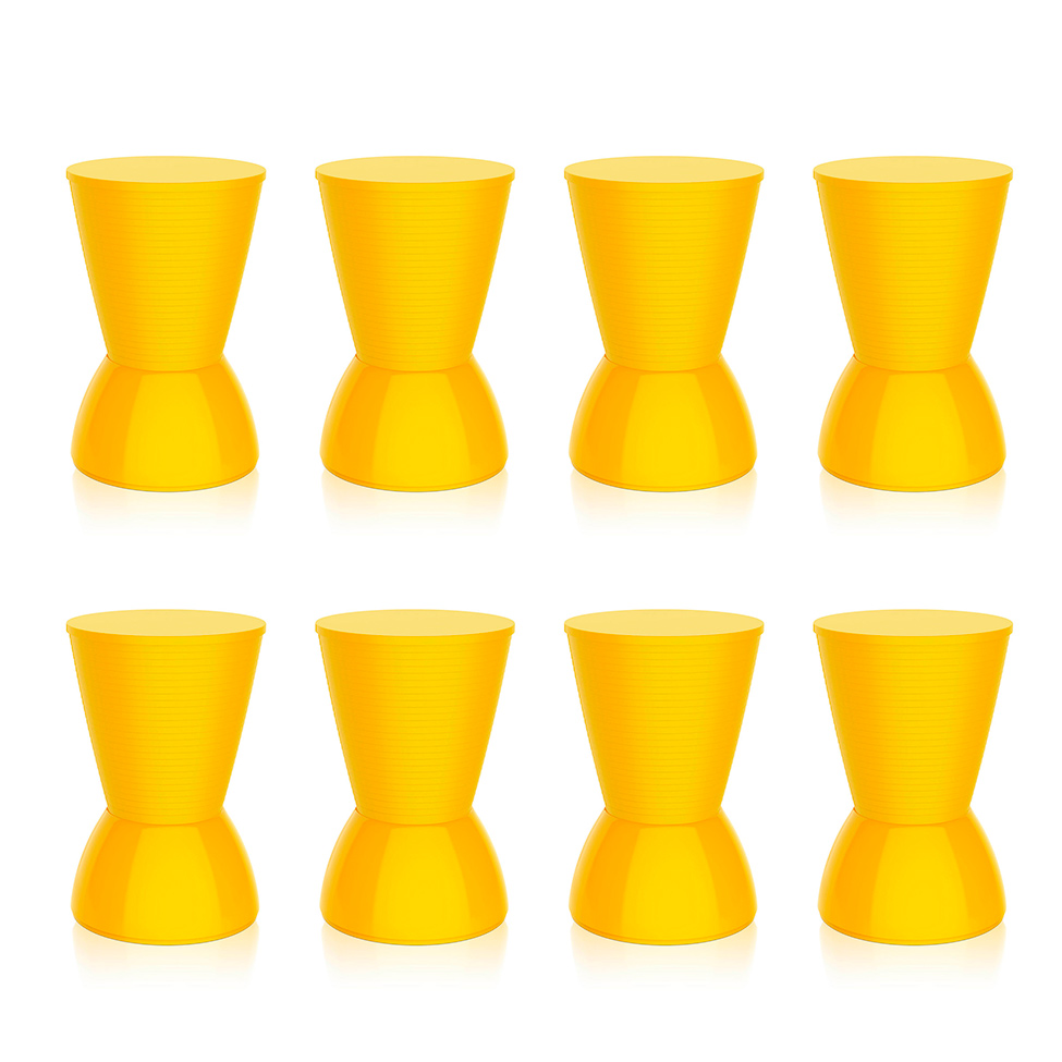 Conjunto com 8 Bancos Nick Amarelo