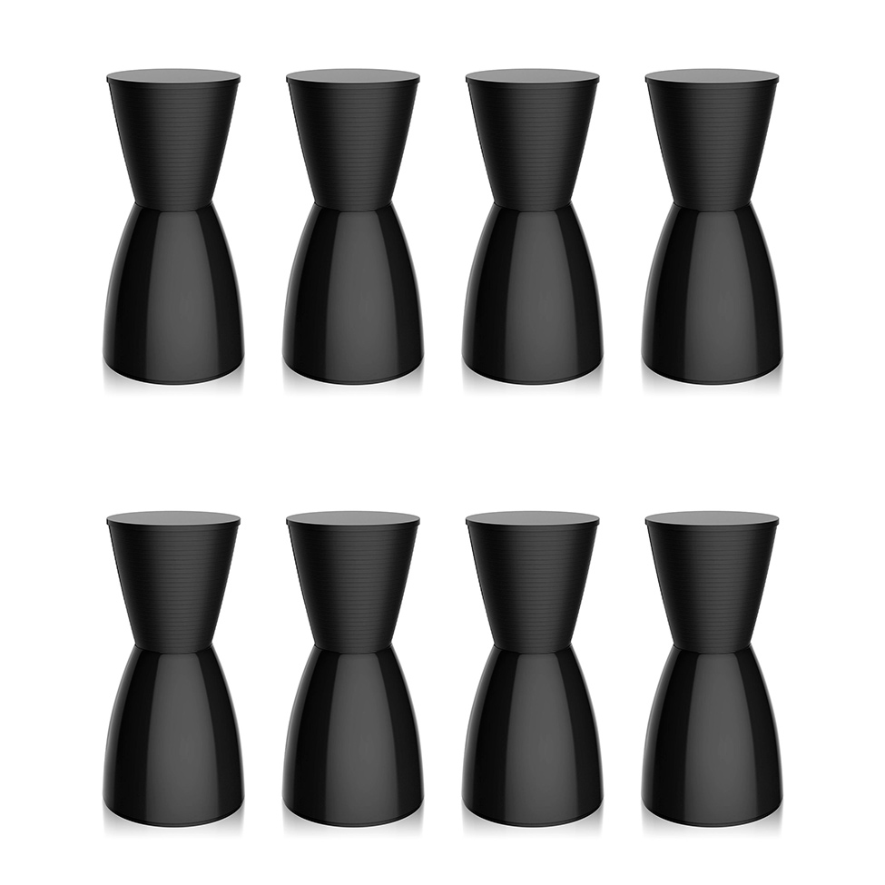 Conjunto com 8 Bancos Nobe Preto