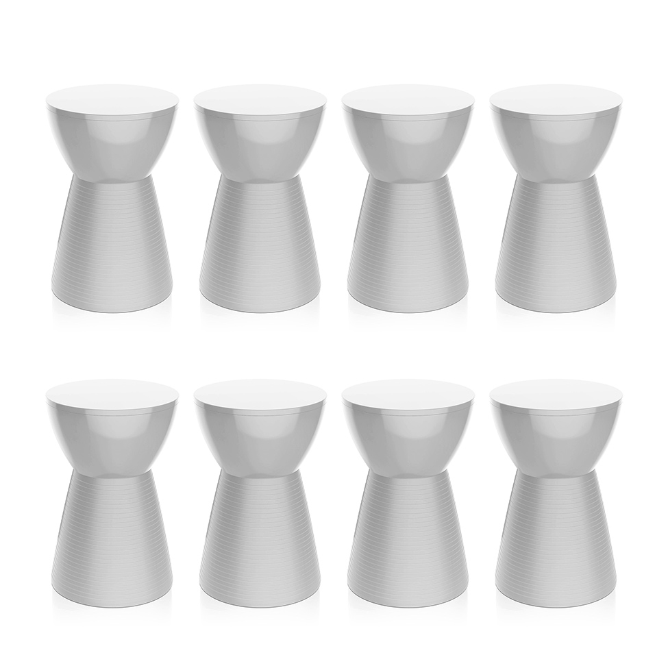 Conjunto com 8 Bancos Sili Branco