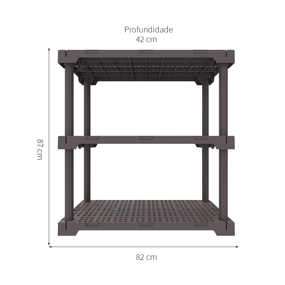Estante Cube Cinza Mushroom (87x82 cm)