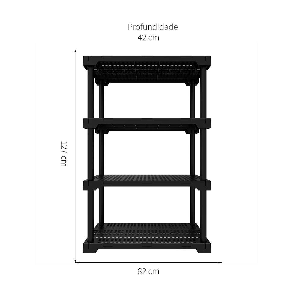 Estante Cube I Preta (127x82 cm)
