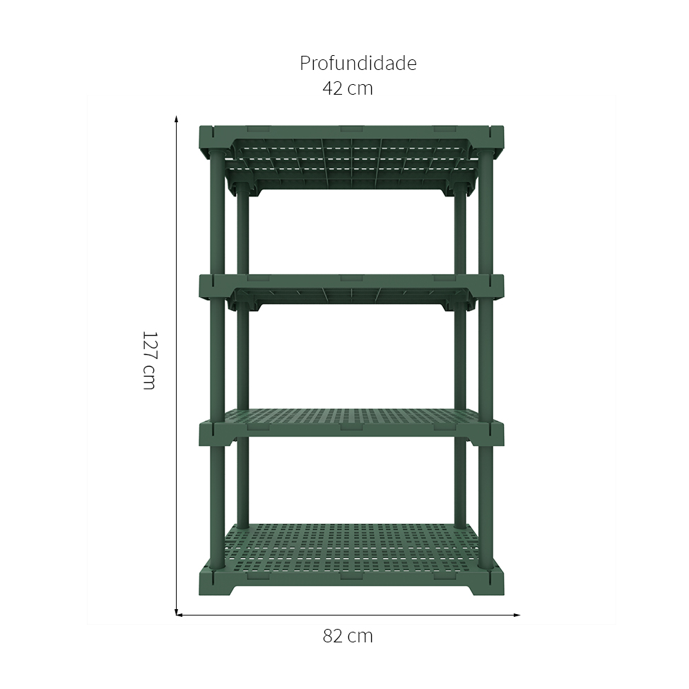 Estante Cube Verde Alecrim (127x82 cm)