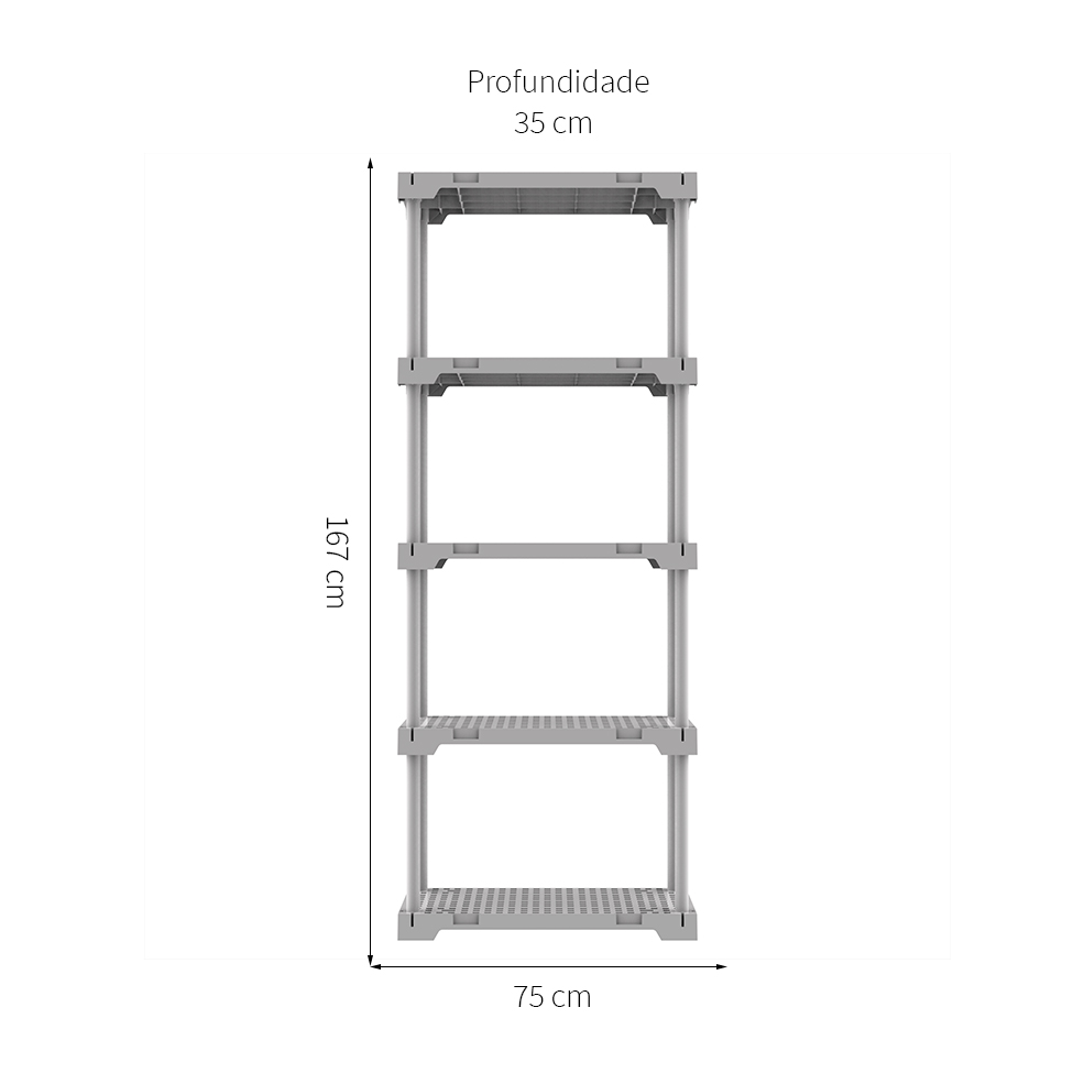 Estante Poly Branca (167x75 cm)