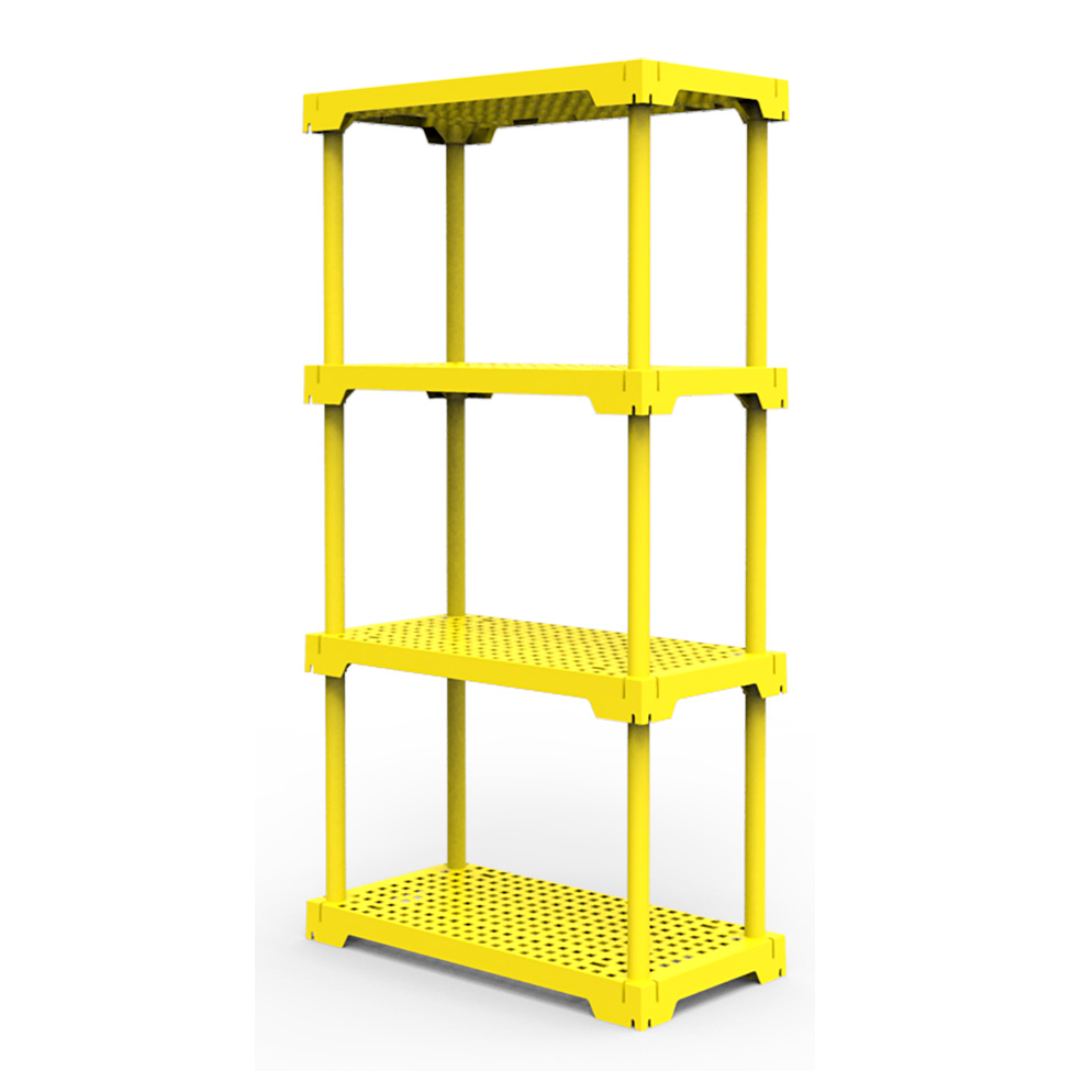 Estante Poly Com 4 Prateleiras Amarelo