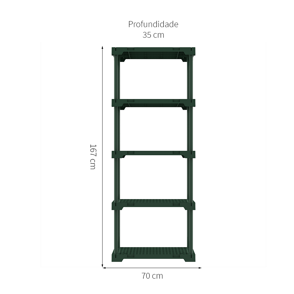 Estante Poly Verde Alecrim (167x70 cm)