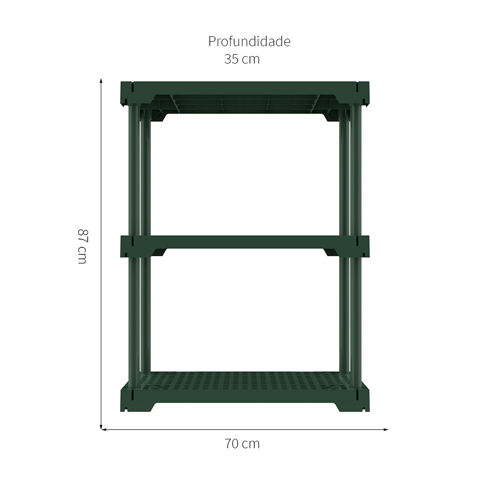 Estante Poly Verde Alecrim (87x70 cm)