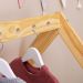 Arara Cabideiro Infantil Madeira Guarda Roupas Montessoriana Sally Natural Branco